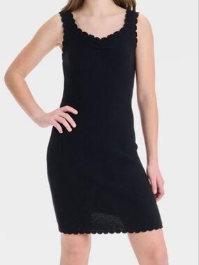 Black Knit Scallop Tank dress. Art Class girls 10/12